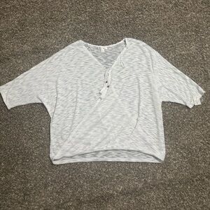 JohnPaulRichard Light Gray V-Neck Blouse